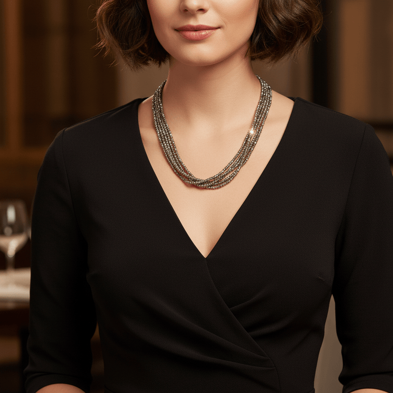 Hematite and Pyrite Necklace - Leila Jewels