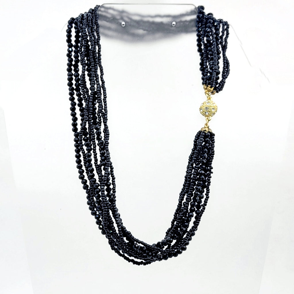 Crystal Bead Multi - strand Necklace - Leila Jewels