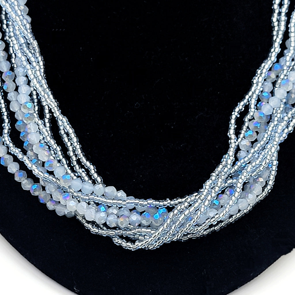 Crystal Bead Multi - strand Necklace - Leila Jewels
