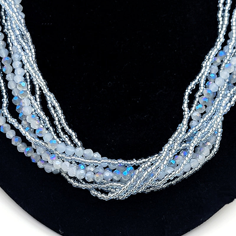Crystal Bead Multi - strand Necklace - Leila Jewels