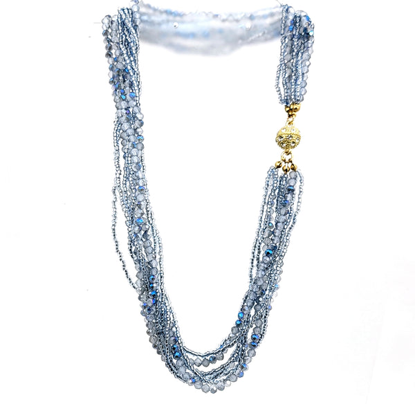 Crystal Bead Multi - strand Necklace - Leila Jewels