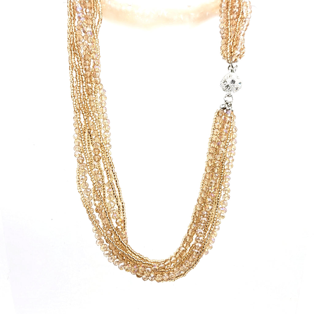Crystal Bead Multi - strand Necklace - Leila Jewels