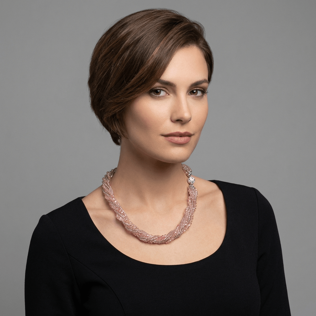 Crystal Bead Multi - strand Necklace - Leila Jewels