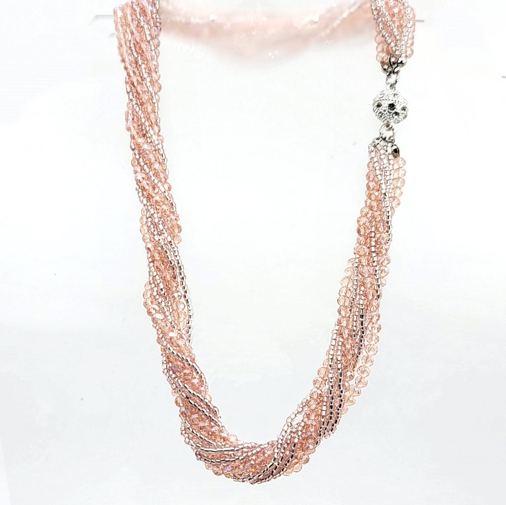 Crystal Bead Multi - strand Necklace - Leila Jewels