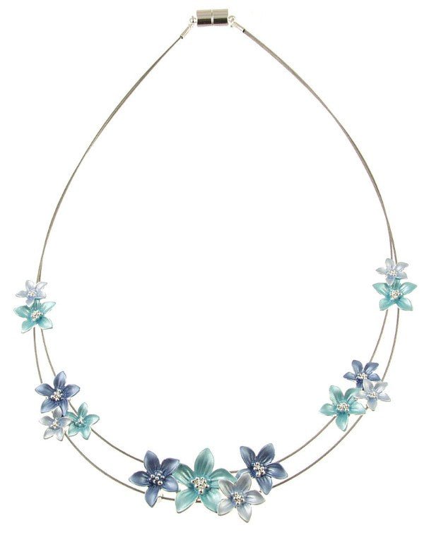 Enamel Flowers Necklace - Leila Jewels