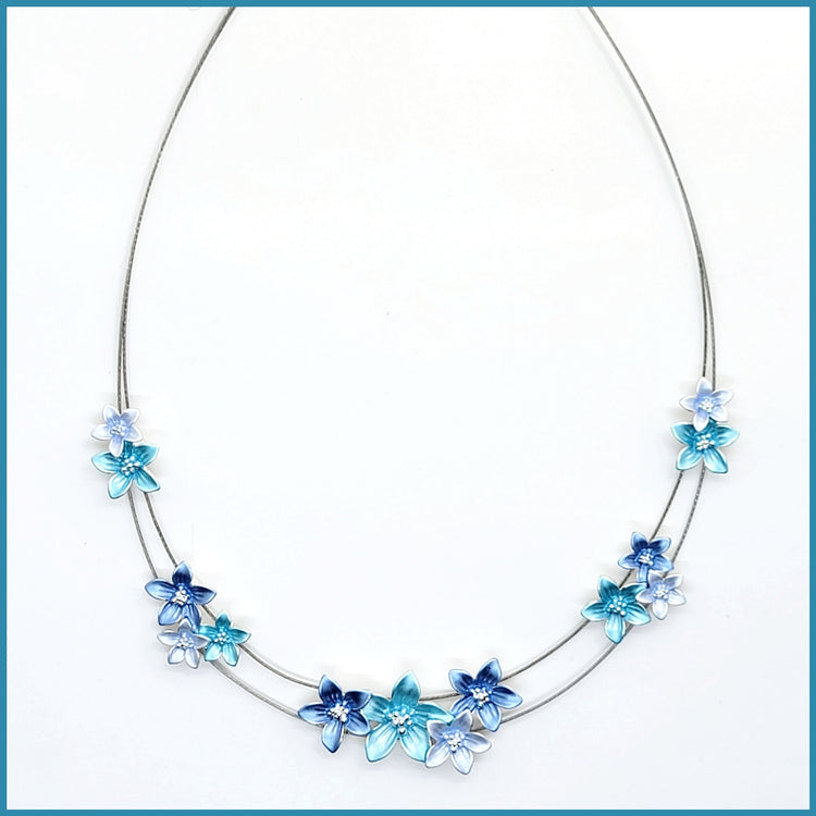 Enamel Flowers Necklace - Leila Jewels