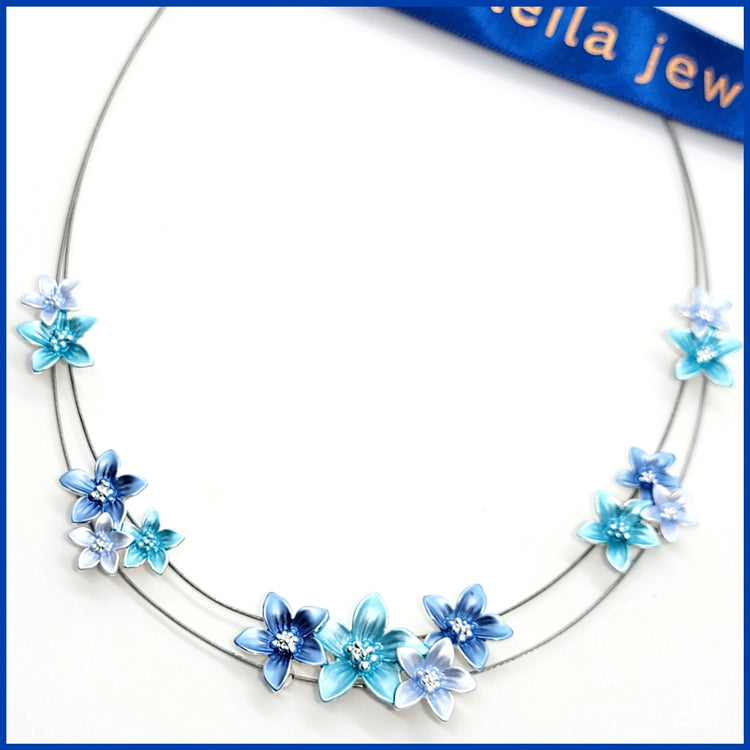 Enamel Flowers Necklace - Leila Jewels