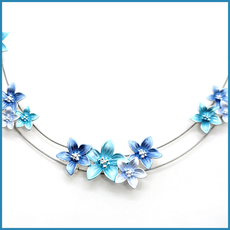 Enamel Flowers Necklace - Leila Jewels