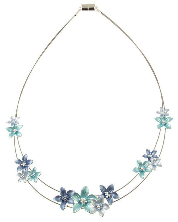 Enamel Flowers Necklace - Leila Jewels