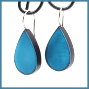 blue teardrop resin earrings leila jewels