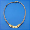 Crumpled Gold and Leather Necklace - Leila Jewels