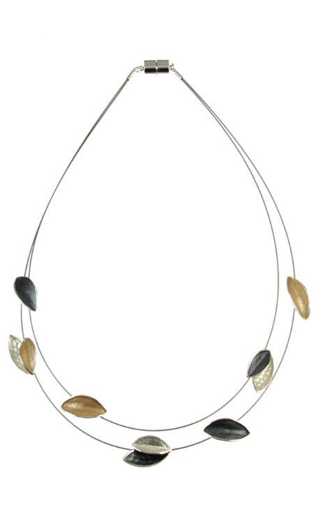 Enamel Leaves Necklace - Leila Jewels