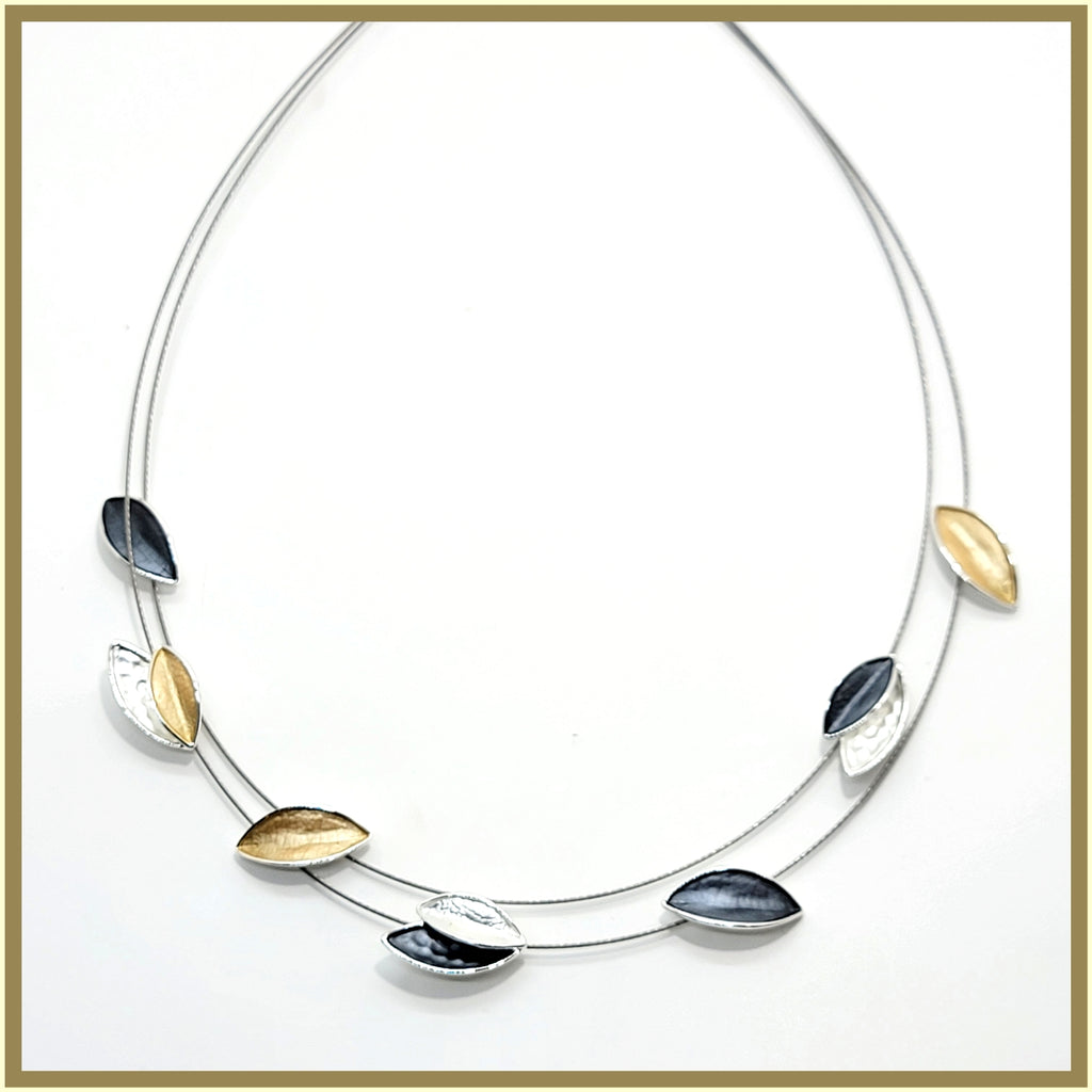 Enamel Leaves Necklace - Leila Jewels