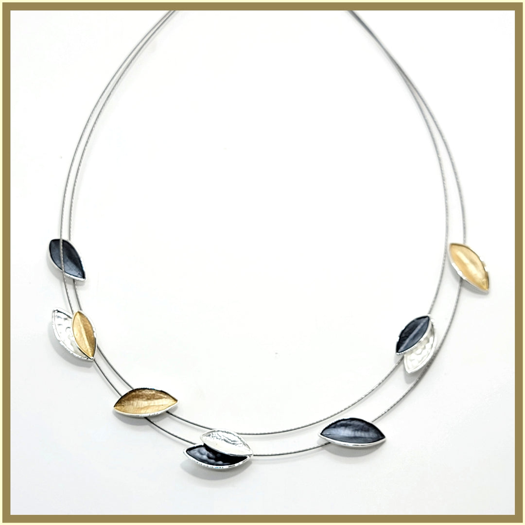 Enamel Leaves Necklace - Leila Jewels