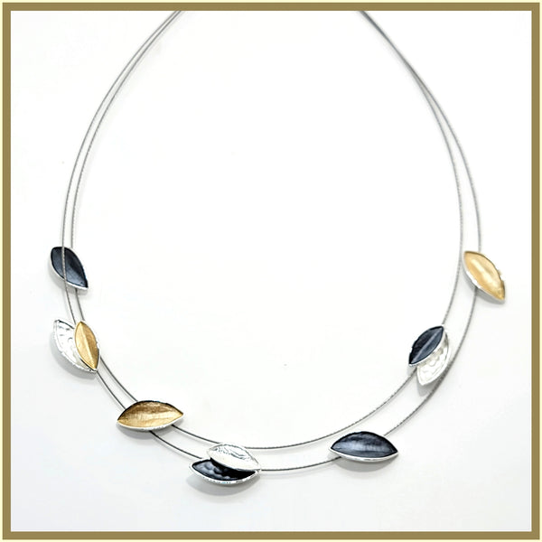 Enamel Leaves Necklace - Leila Jewels