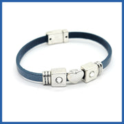 Silver/Navy Crystal Heart Bracelet