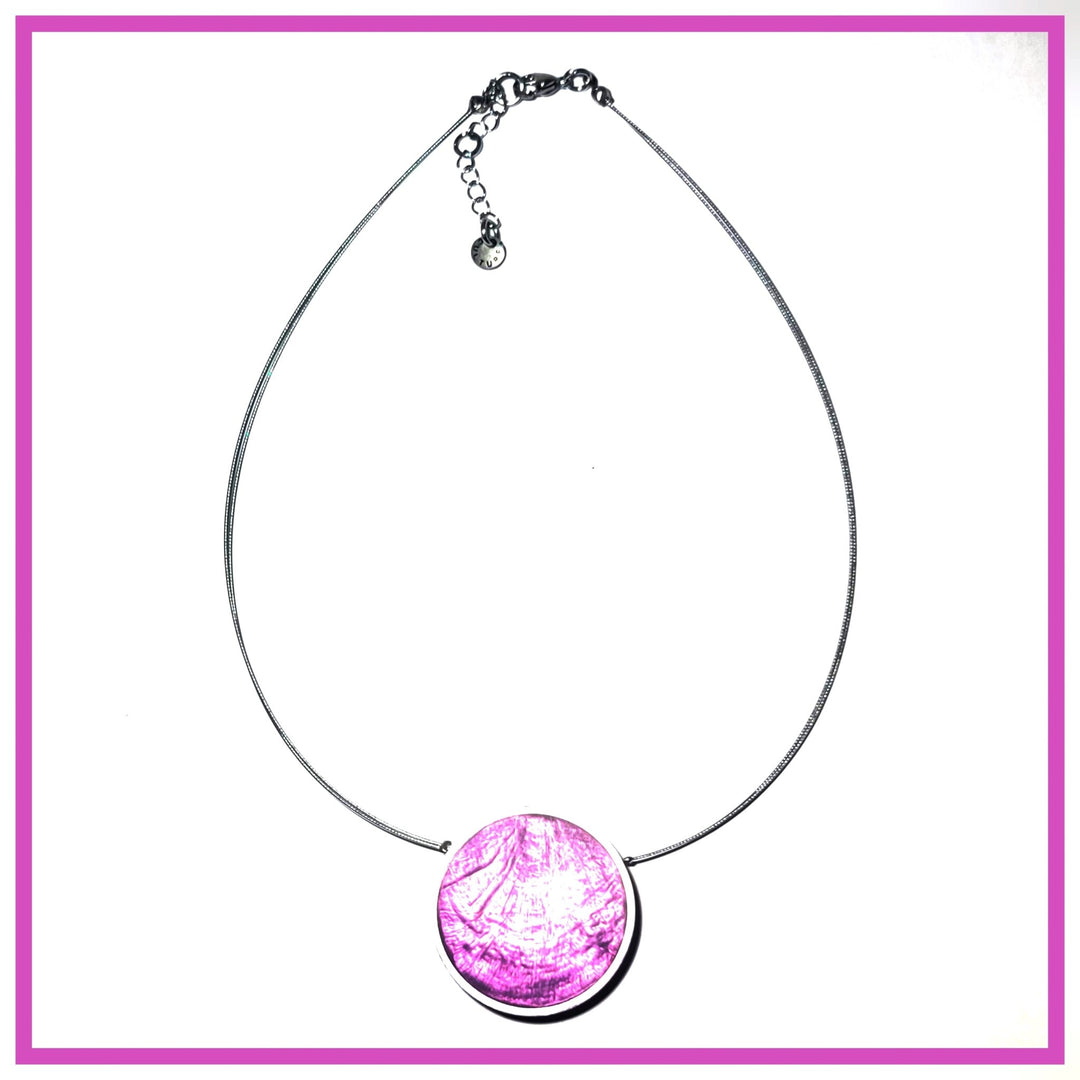 Reversible Round Pendant Necklace - Leila Jewels