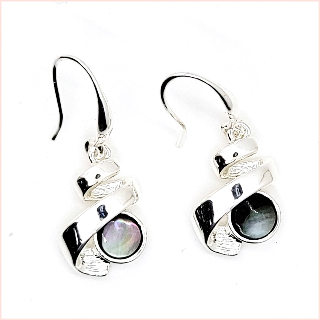 Abalone Ribbon Earrings - Leila Jewels