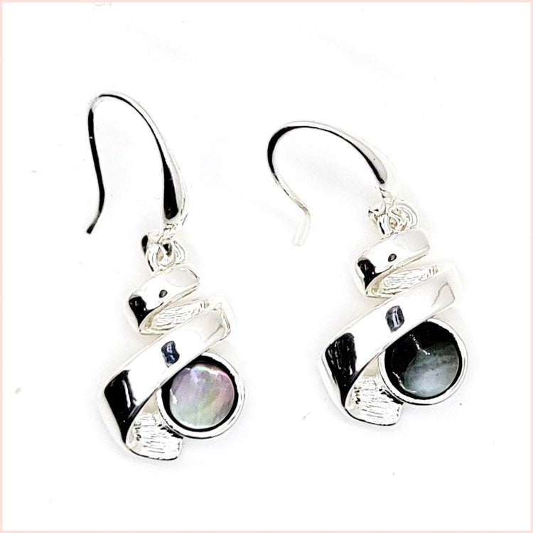 Abalone Ribbon Earrings - Leila Jewels