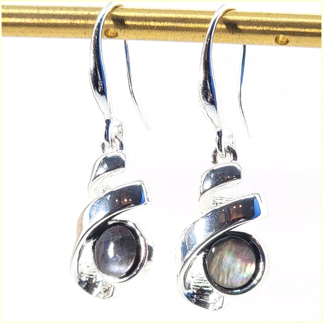 Abalone Ribbon Earrings - Leila Jewels