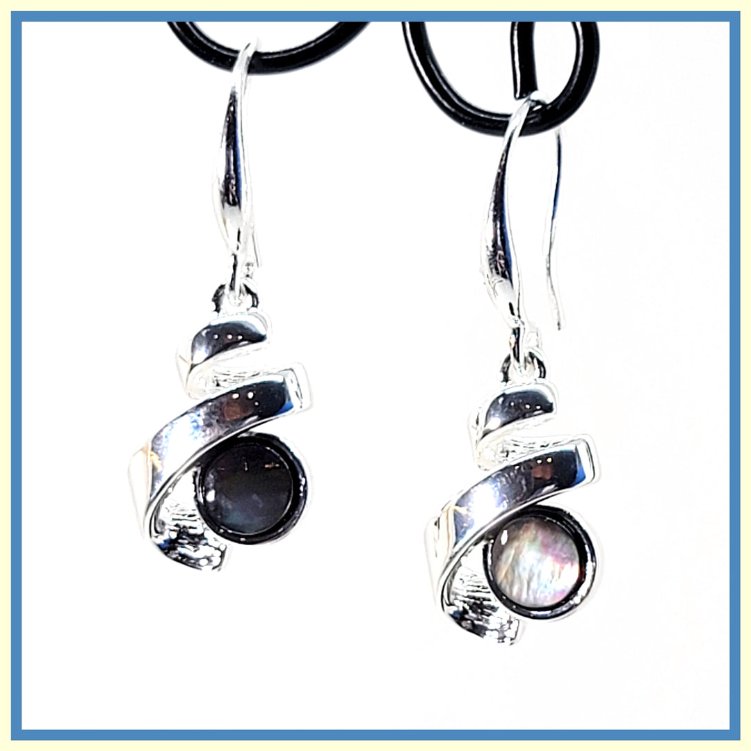 Abalone Ribbon Earrings - Leila Jewels