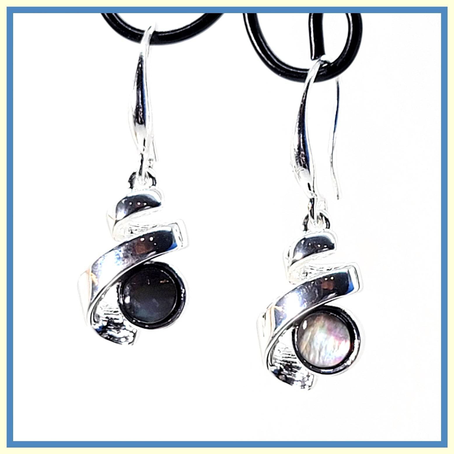 Abalone Ribbon Earrings - Leila Jewels
