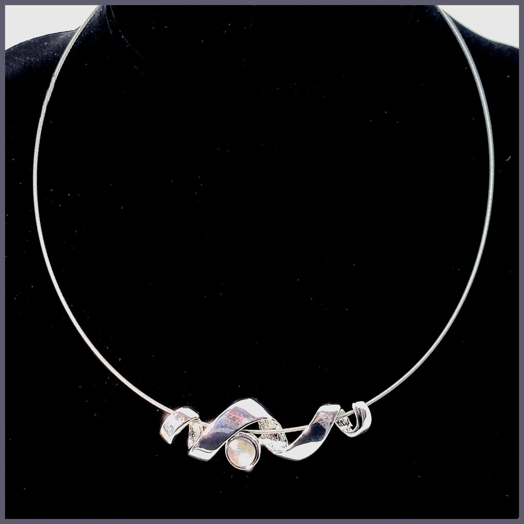 Abalone Ribbon Necklace - Leila Jewels