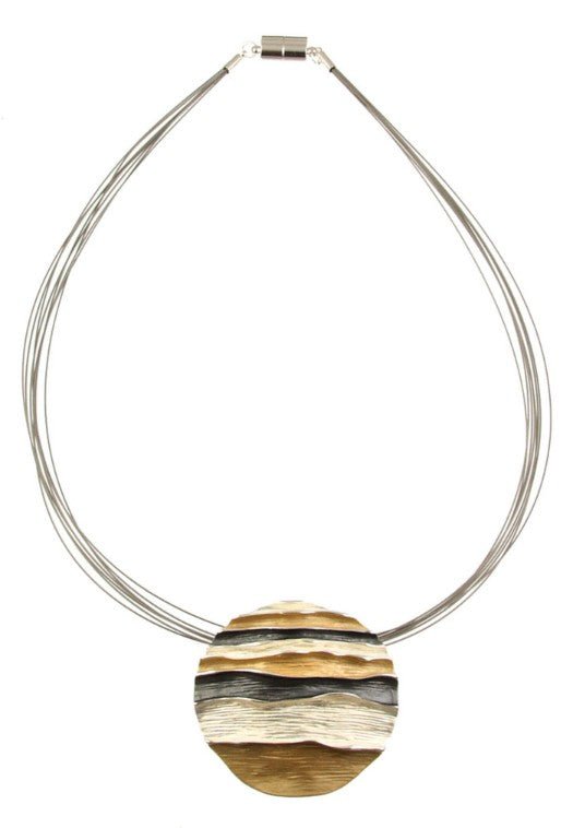 Golden Waves Pendant Necklace - Leila Jewels