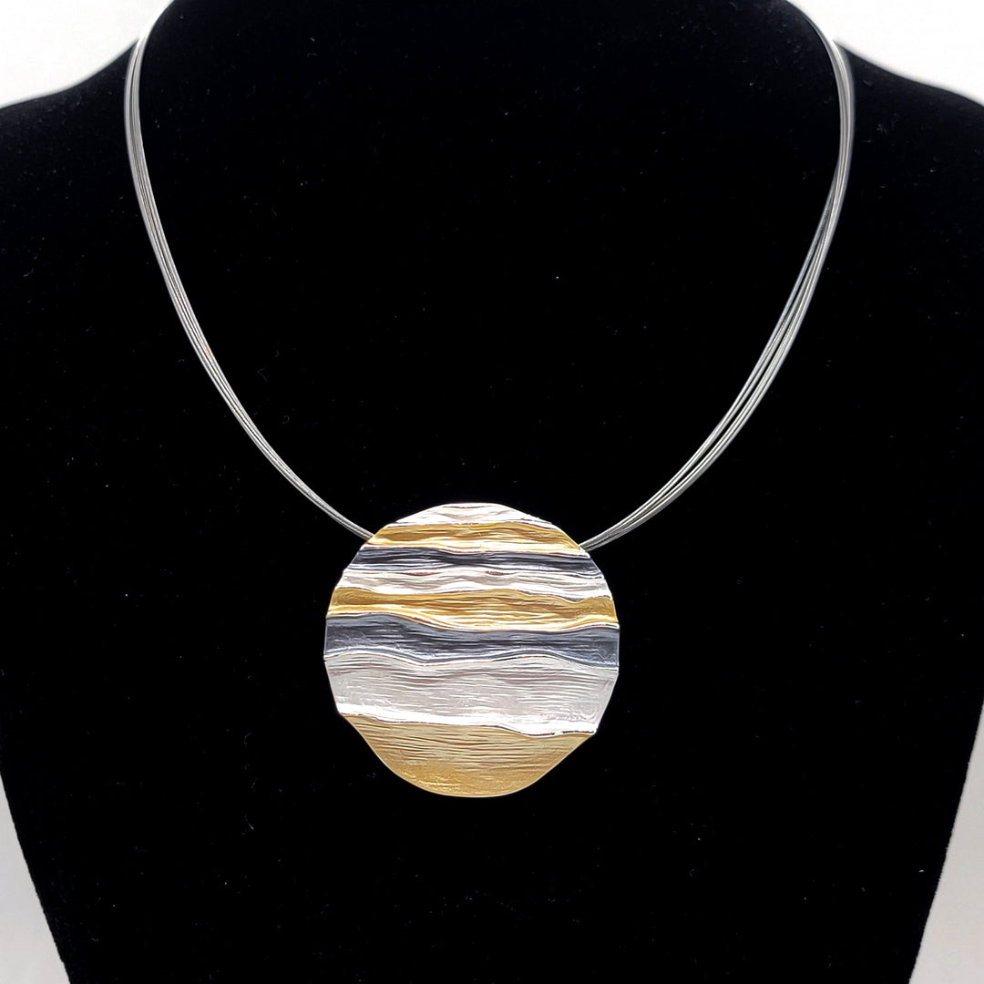 Golden Waves Pendant Necklace - Leila Jewels