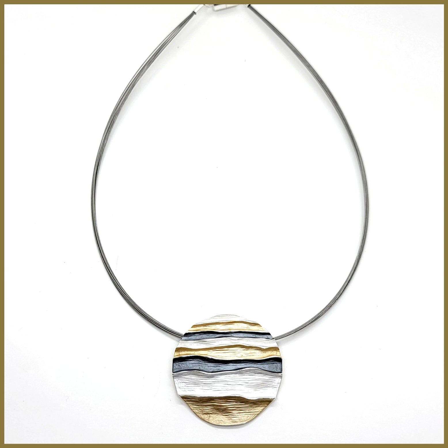 Golden Waves Pendant Necklace - Leila Jewels