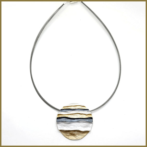 Golden Waves Pendant Necklace - Leila Jewels