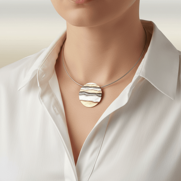 Golden Waves Pendant Necklace - Leila Jewels