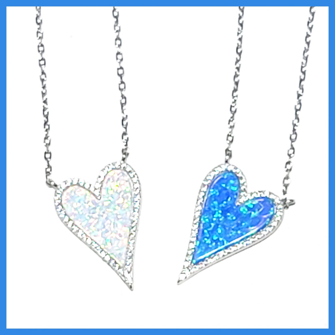 Opal Heart Necklace - Leila Jewels