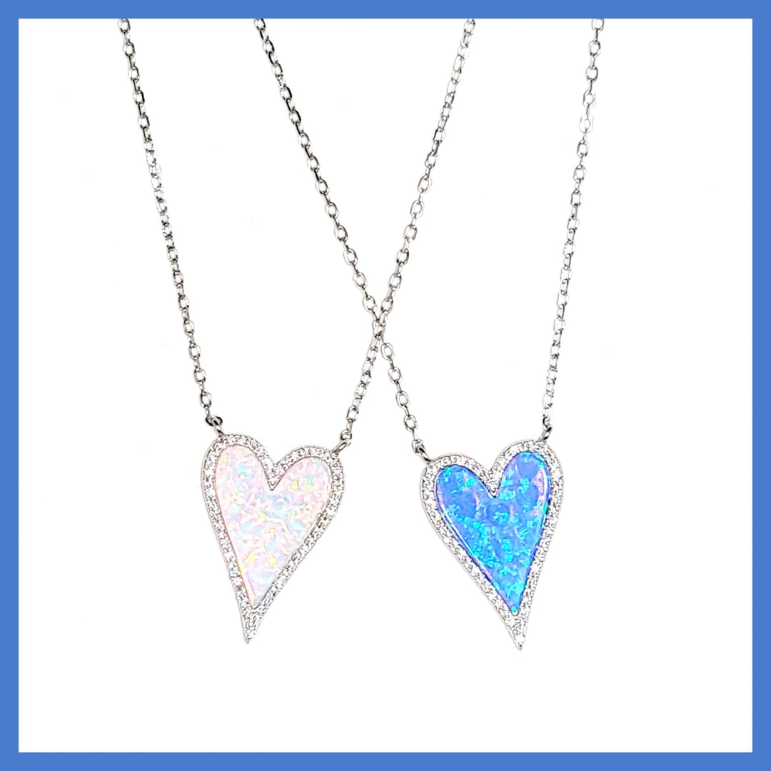 Opal Heart Necklace - Leila Jewels