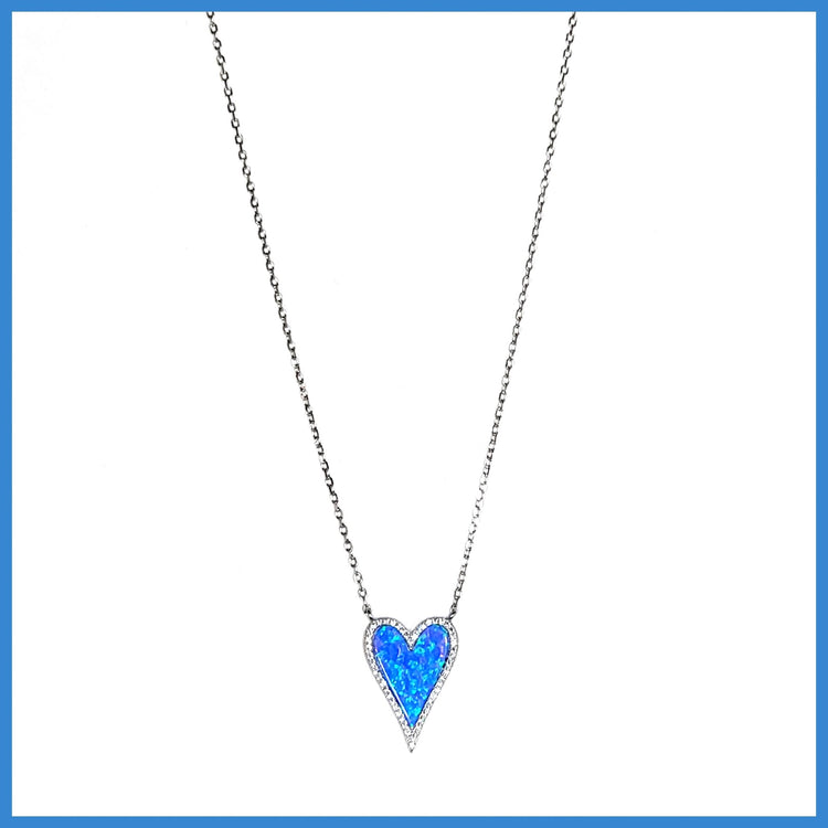 Opal Heart Necklace - Leila Jewels