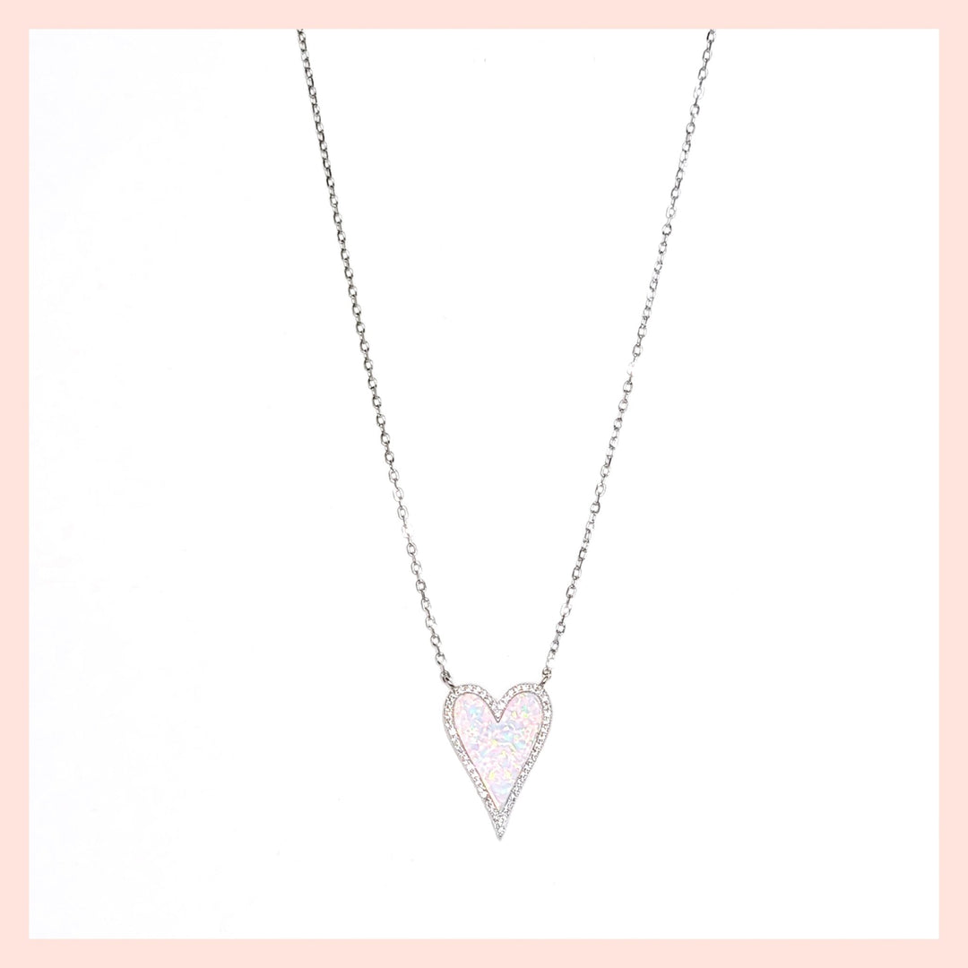 Opal Heart Necklace - Leila Jewels