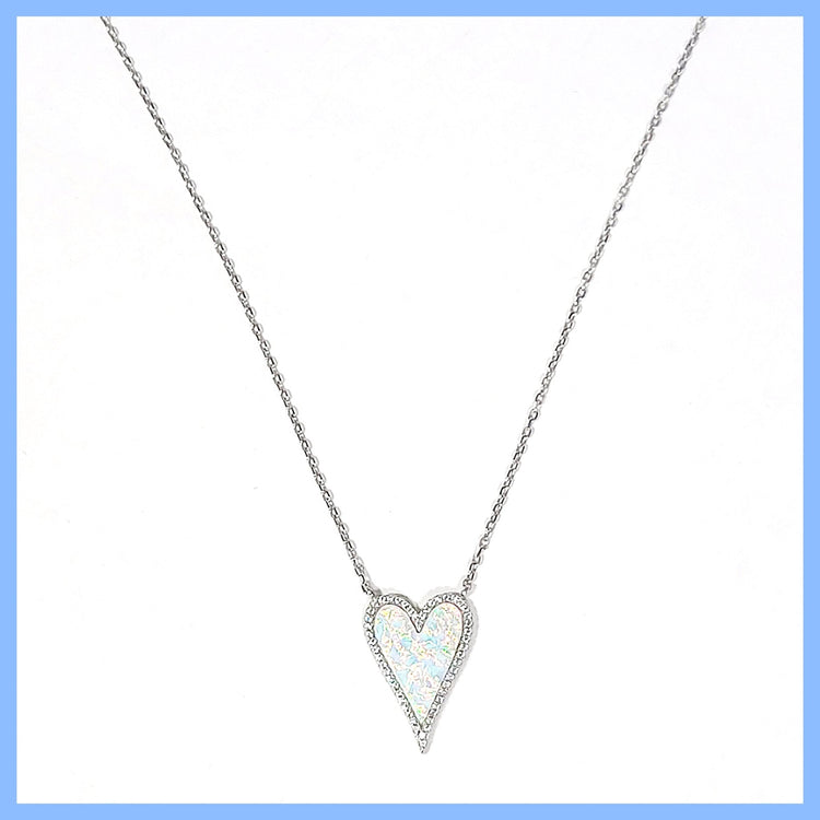 Opal Heart Necklace - Leila Jewels