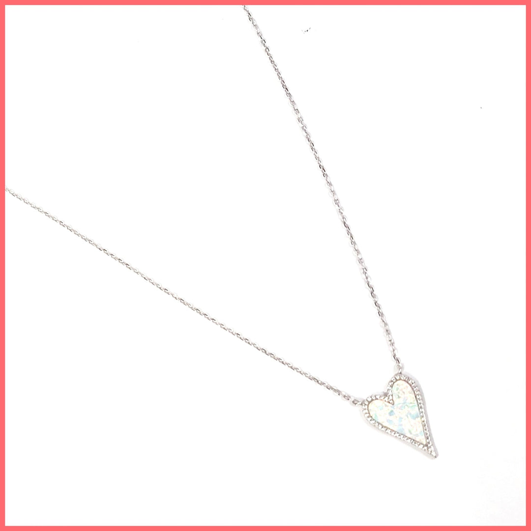 Opal Heart Necklace - Leila Jewels