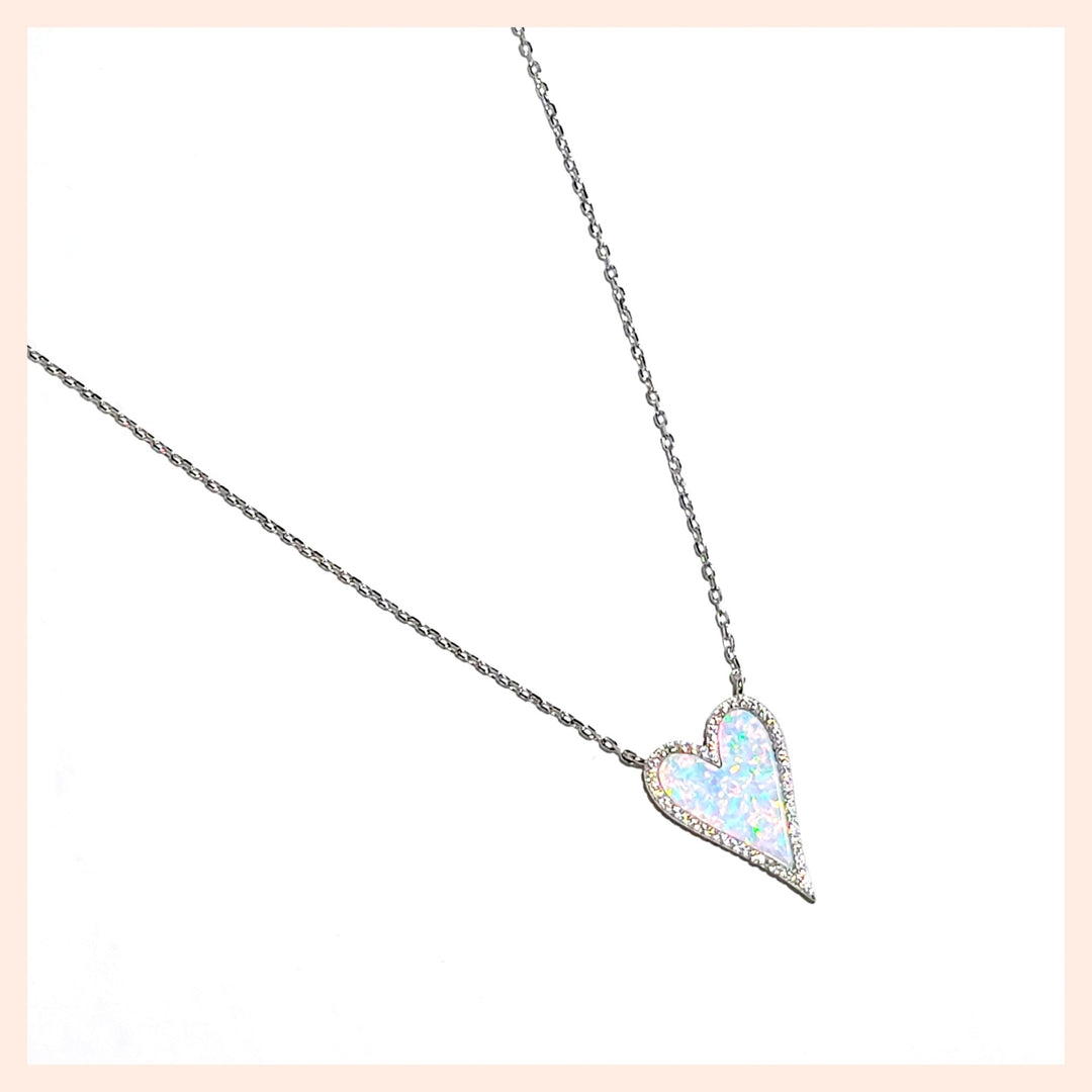 Opal Heart Necklace - Leila Jewels