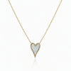 Elongated Opal Heart Necklace - Leila Jewels
