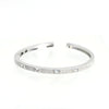 Slim Crystal - Studded Hinged Open Bangle Bracelet - Leila Jewels