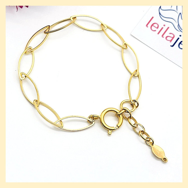 Classic Eyelet Chain Bracelet - Leila Jewels