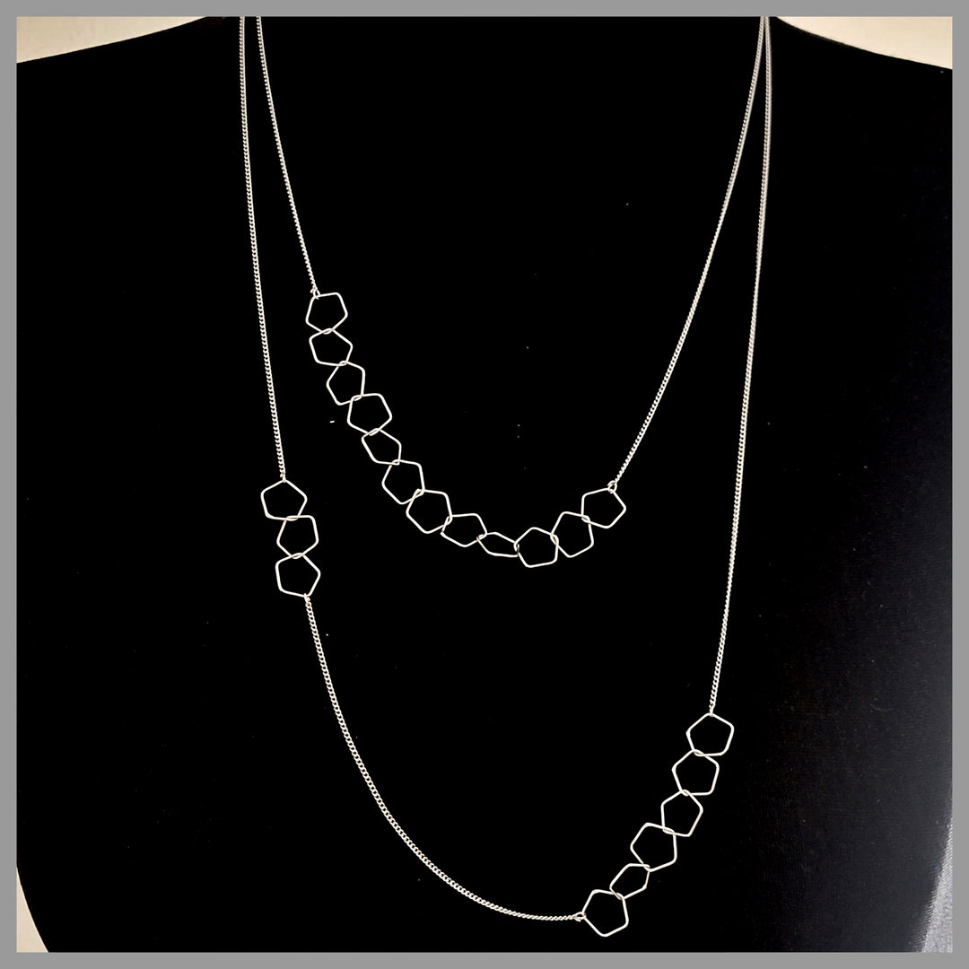 allegra necklace silver looped leila jewels