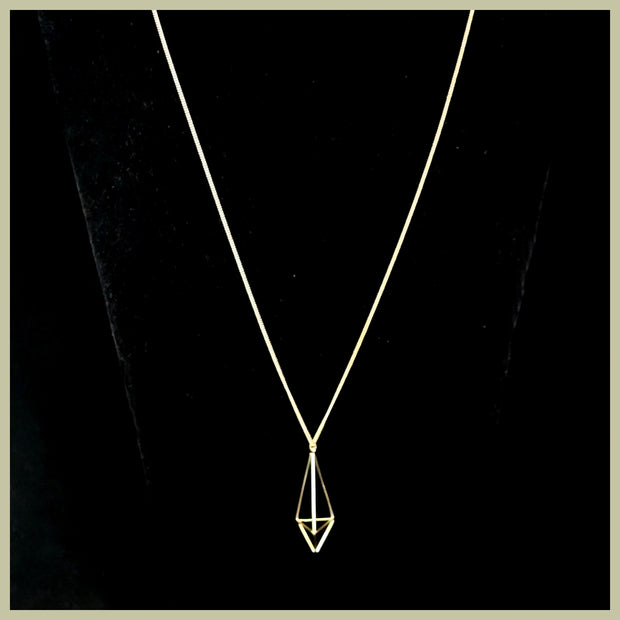 3D diamond necklace gold leila jewels