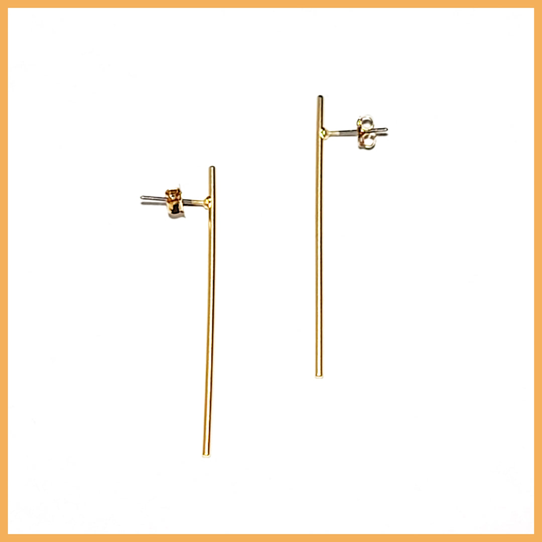 Long Ear Studs gold leila jewels