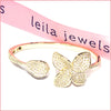 Pavé Flower Open Cuff - Leila Jewels