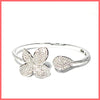 Pavé Flower Open Cuff - Leila Jewels
