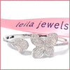 Pavé Flower Open Cuff - Leila Jewels