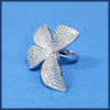 Sterling Pavé Flower Open Ring - Leila Jewels
