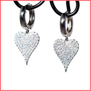 Pavé Sterling Heart Earrings